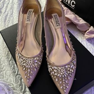 Badgley Mischka Gold Kitten Heels with Embellishment